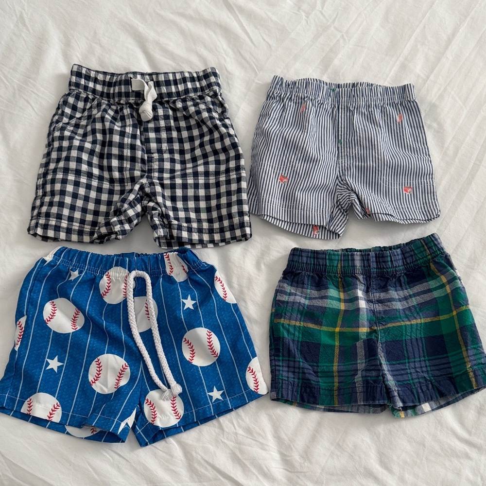 Baby boy Kids Navy & Blue Patterned Shorts bundle size 6 months